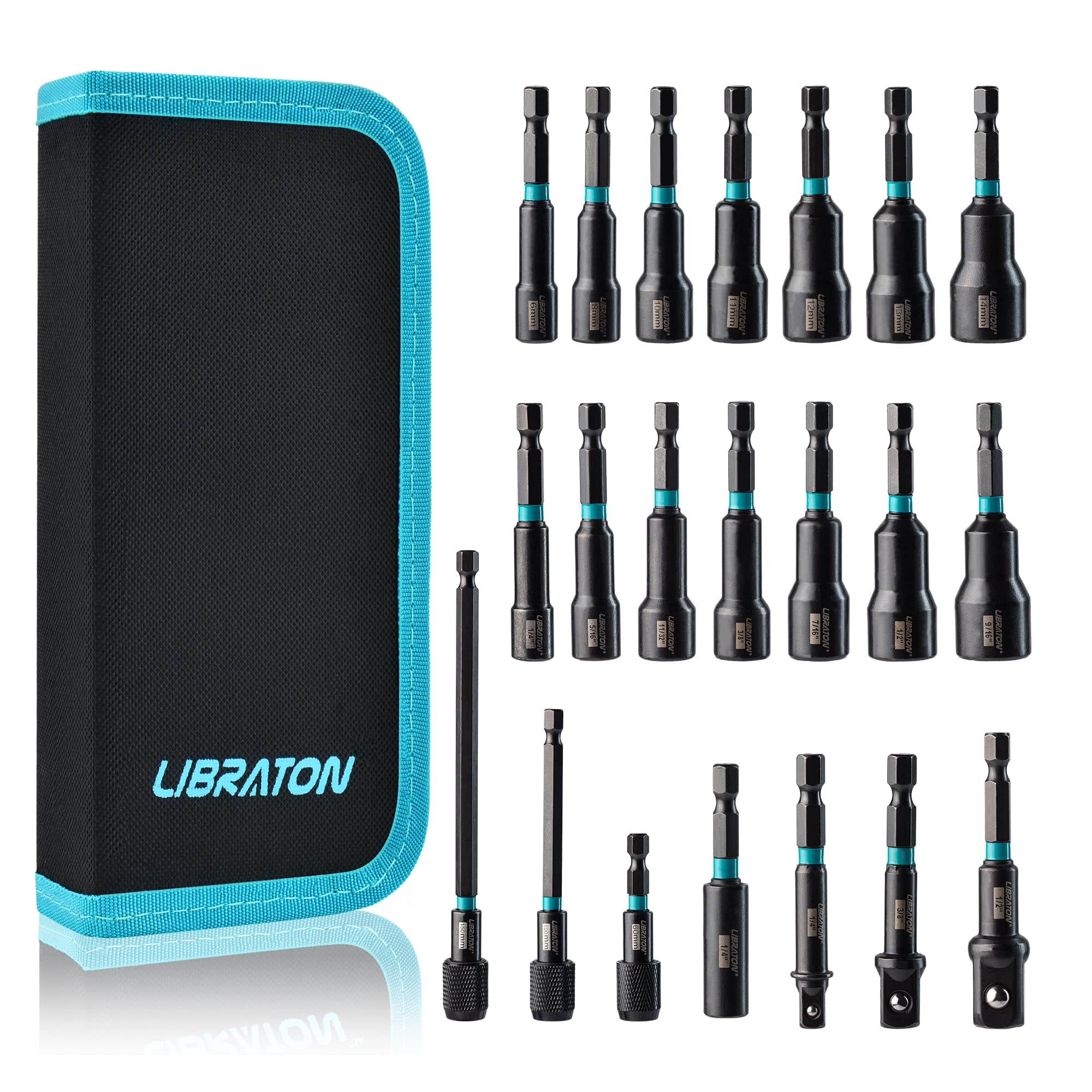 

Libraton Магнитная головка 21 шт. Головки для электродрели Шестигранная ударная головка Удлинитель Биты Кейс в комплекте Набор, Набор, Отвертки, Хвостовик 1/4 , Головка, чёрный