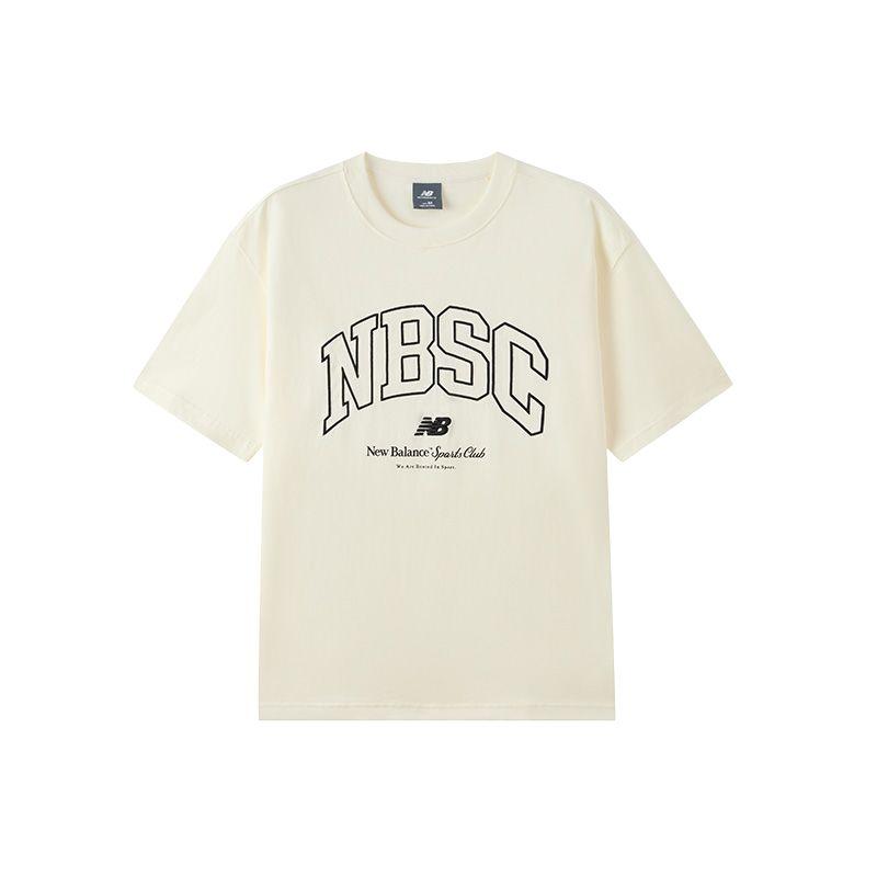 New Balance T Shirts Men s Ivory White Crew Neck Moderate NEF31341-IV L
