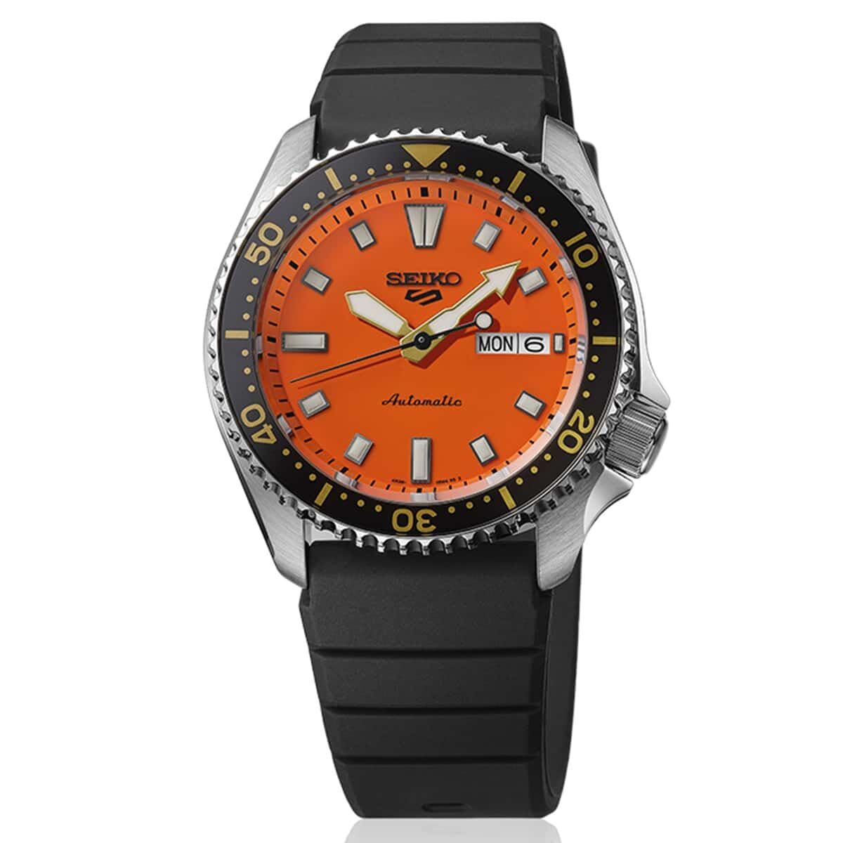 

Seiko SRPL89K1 5 Sports SKX Automatic Watch for Men, 42.5mm Case, Orange/Black