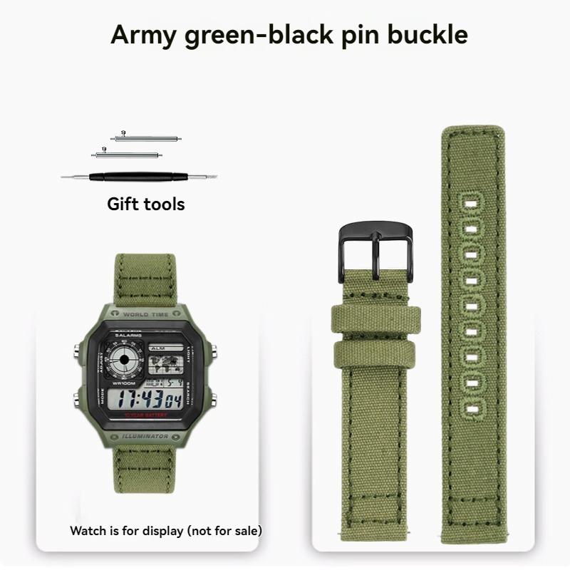 Canvas quick release strap  For Casio G-Shock AE-1200WH/1300/1000/A159 A158W A168 / F91w AE1200 nylon Bracelet Watch Band 18mm