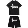 T-shirt moda strada casual sportiva manica corta set hip-hop stampa nofs set T-shirt