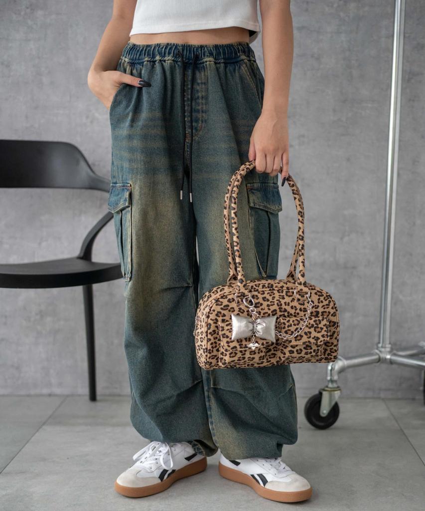 WEGO Charm Chain Boston Size Beige Bag, Girly, Cute, Korean, School, Women's, F,