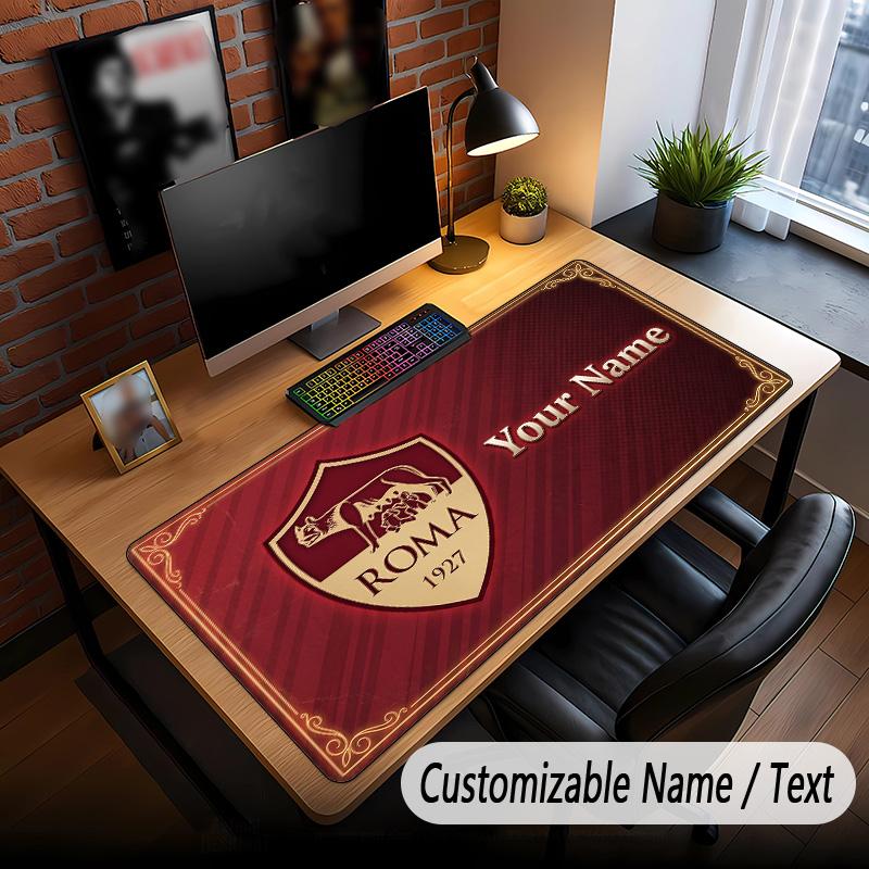 Large Mouse Pad AS Roma FC Print Custom Name Text Desk Mat for Office Gaming