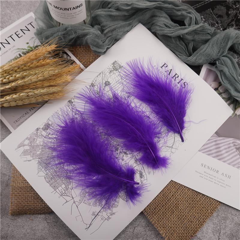 10-15Cm Fluffy Turkey Feathers Hard Stick Colorful Marabou Plume Wedding Party Decoration Jewelry Creation Accessories