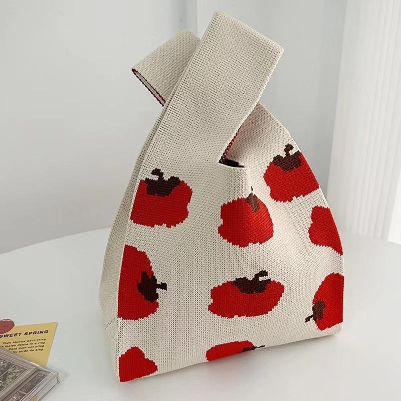 Sommer Damen Niedliche Mini-Tasche Vielseitige Mode Handytasche Cartoon Gestrickte Handtasche Umhängetasche Umhängetasche