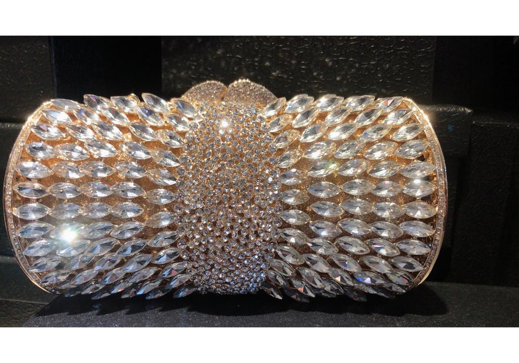 Mermaid handmade diamond-encrusted evening bag foreign trade empty metal hard box full of diamonds hand bag for women Stone Clut