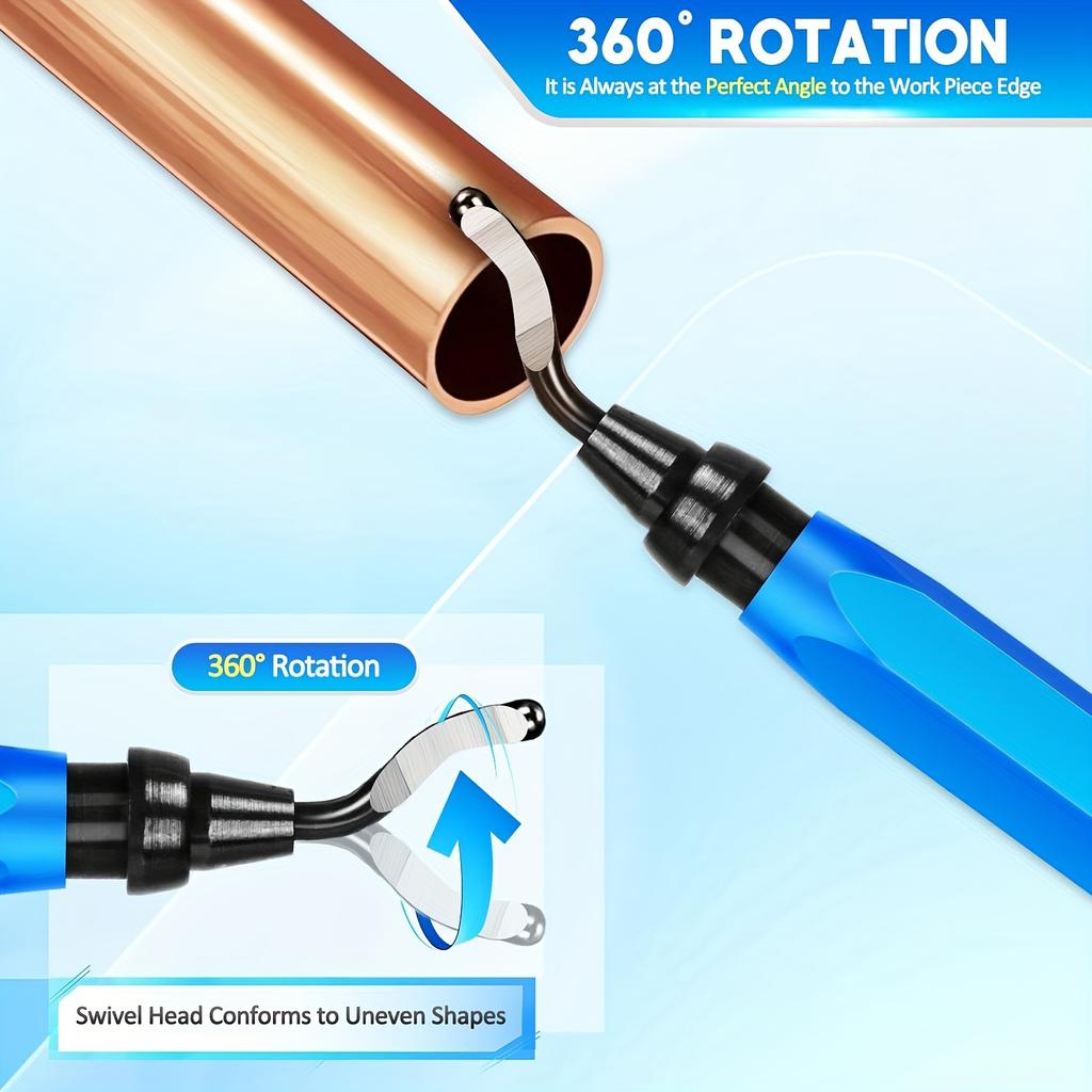 Deburr Blade Deburring Tools Tools Flexible Deburring Remover Hand Tools Handle High Speed Steel With 10pcs Rotary Deburr Blades