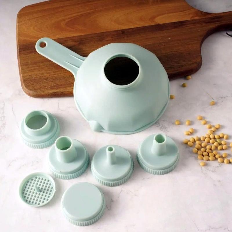 Practical Large-diameter Funnel Six In One Multifunctional Plastic Funnel Jam Making Funnel Kitchen Supplies and Small Tools