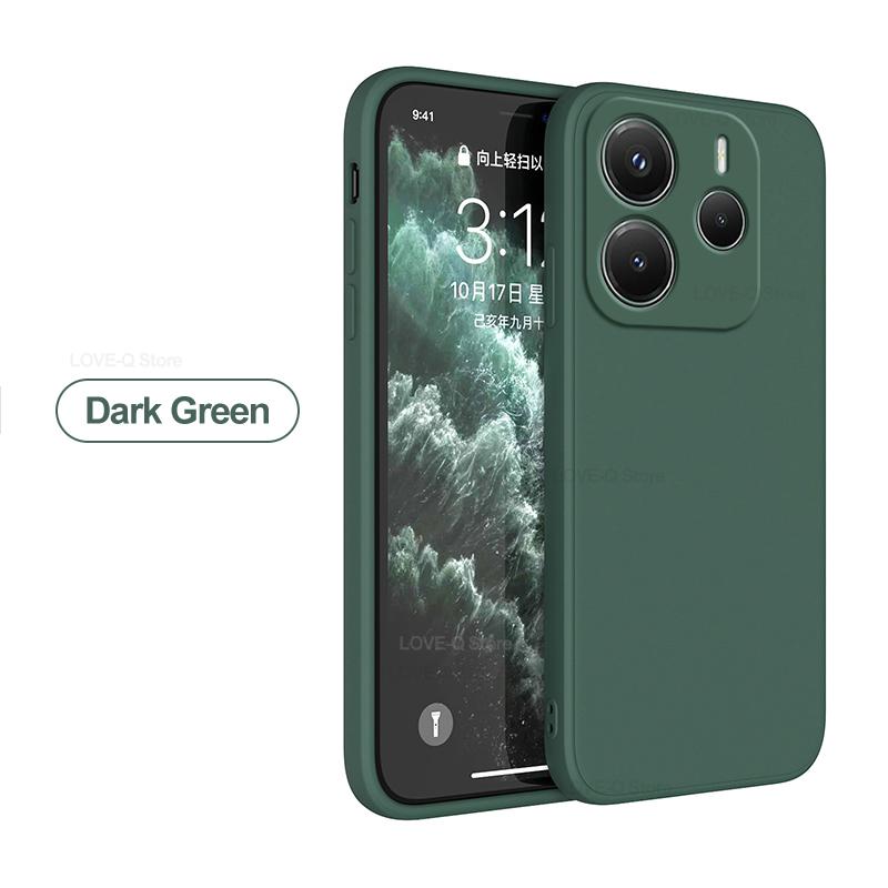 

Для Redmi Note 14 Pro Plus чехол жидкий силиконовый мягкий TPU чехол для Xiaomi Redmi Note 14 Note14Pro Plus Note14 Pro 4G 5G чехол для телефона Redmi Note 14 5G темно-зеленого
