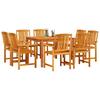 Garden Dining Set 9 pcs Brown Solid Acacia Wood