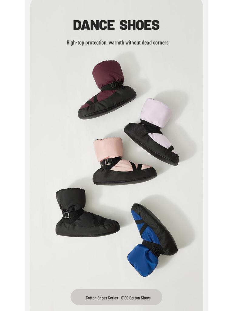Cozy Velvet-Lined Strappy Ballet Practice Shoes