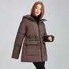 New down cotton clothes, warm in winter, medium and long waist drawstring cotton-padded jacket