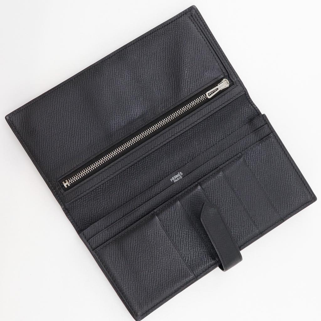 Hermes Beansufla Purse Black / SilverHardware Epsom Unisex Used