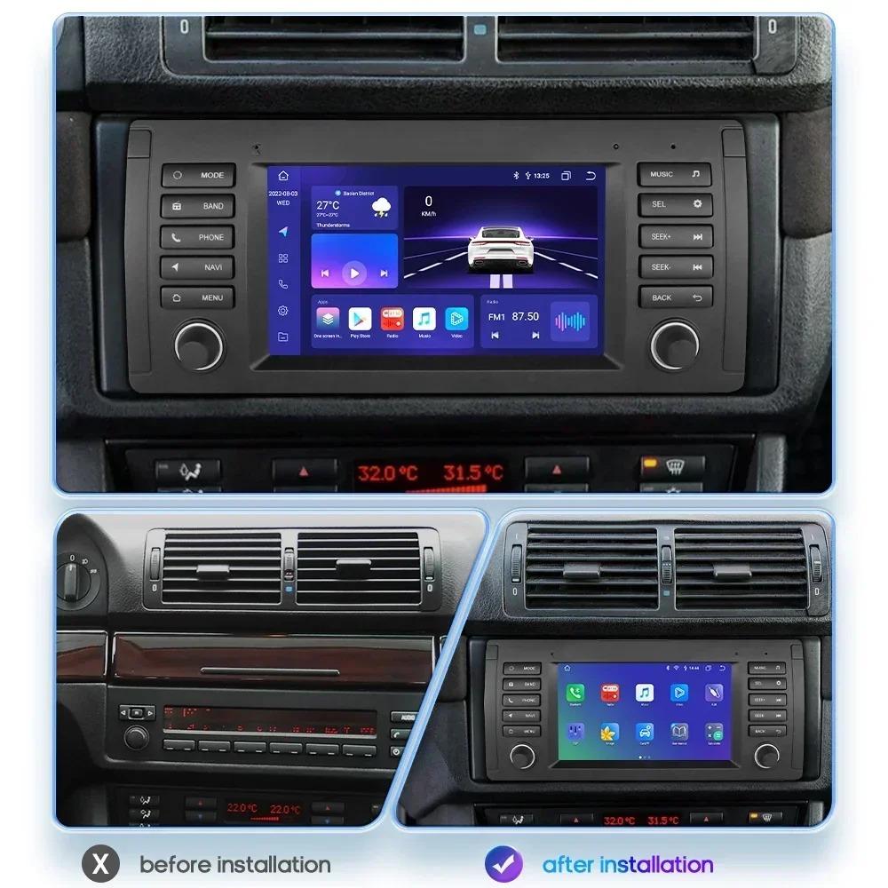 OSSURET Интеллектуальное 8 ГБ 128 ГБ Голосовое управление ИИ 2 DIN Android Авто Радио для BMW 5 E39 1995 - 2003 E53 X5 M5 Carplay 4G Сеть Авто Мультимедиа GPS 2din Авторадио