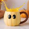 Halloween Pumpkin Cup Funny Ceramic Pumpkin Coffee Mug 500ml Devil Pumpkin Retro Handle Cups Milk Coffee Mugs Halloween Decor