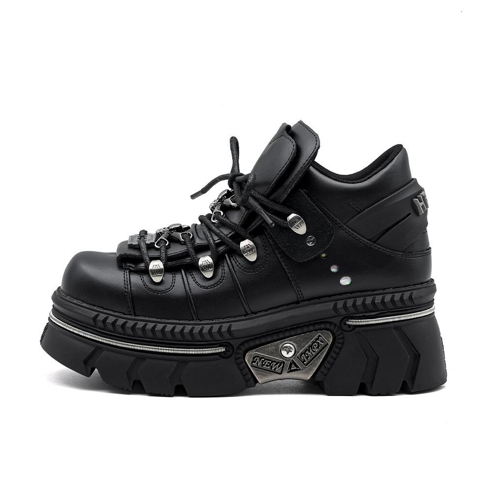 Summer Women Shoes Platform Punk Boots Gothic Dark Motorcycle Boots with Thick Sole Height Increase
