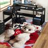 1pc Teddy Bear Love Heart Chair Mat - Anime Cartoon Design, Valentine's Day Gift, Non-Slip Carpet for Office Chair, Suitable for Home Decor, Living Ro