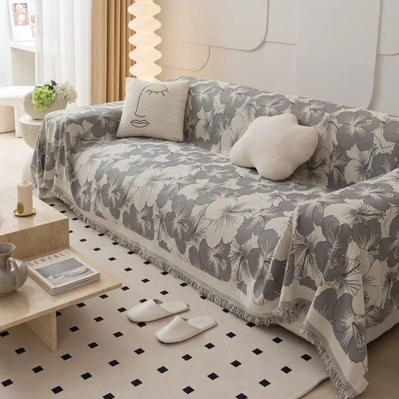 

Чехол для дивана из синели, ткань, одеяло для дивана, полное покрытие, универсальный пылезащитный чехол на четыре сезона, чехол для полотенец для дивана, подушка для дивана с кисточкой 180x130cm1pcs