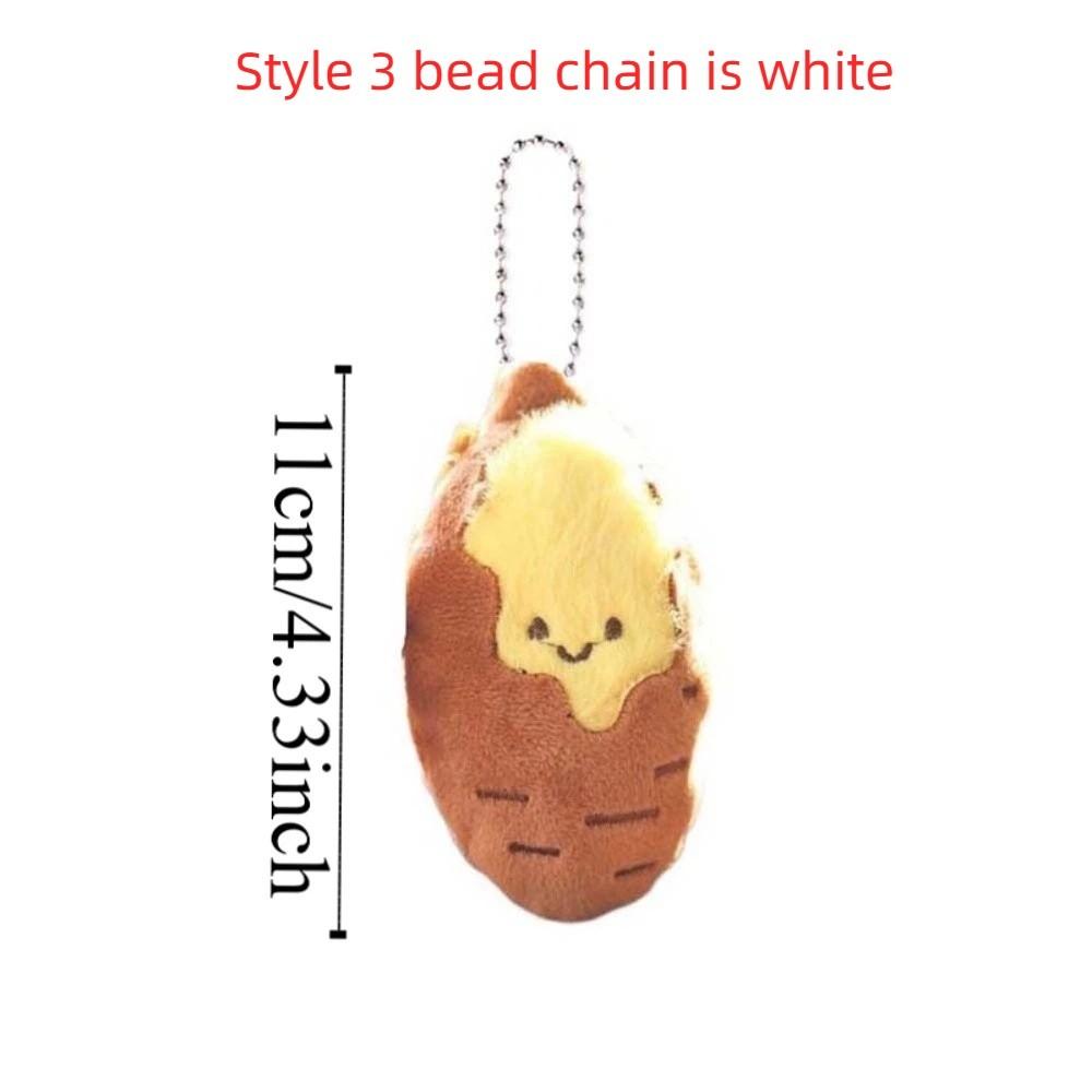 Soft Roasted Sweet Potato Pendant PP Cotton Plush Doll Key Ring Creative Sweet Potato Keychain Men