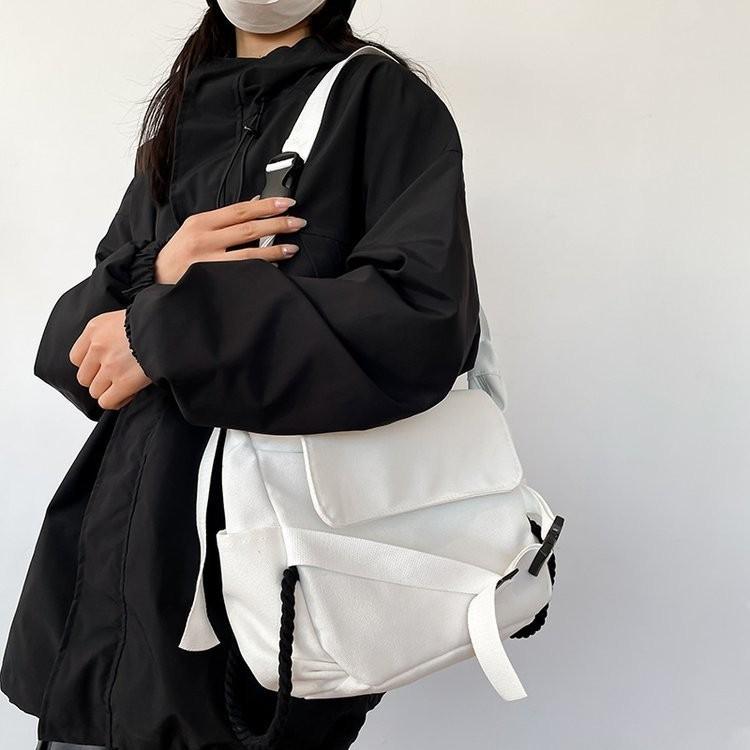 Japanese Vintage Casual Crossbody Bag For Women Spacious Checkerboard Design