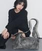 Illigo Leaf Eyelet Big Shoulder Bag Charcoal