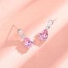 Pink Zircon Teardrop Earrings - Korean Fashion, Charming Goddess Style, Perfect Valentine's Gift with Rhinestone Dangle Design