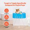 Foldable Dog Bathtub Elevated Light Blue Pet Bathing Station for Dog & Cat