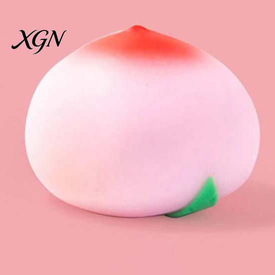 Peach Stress Reliever Juicy Relief Toy Simulation Pink Yellow Squeeze Decompression Fruit Shape Sensory Fidget Ball