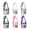Borsa a Spalla Trasparente da Donna Approvata per lo Stadio PVC Concerto Borsa Trasparente Semplice Borsa a Tracolla con Tasca Frontale Borsetta Casual
