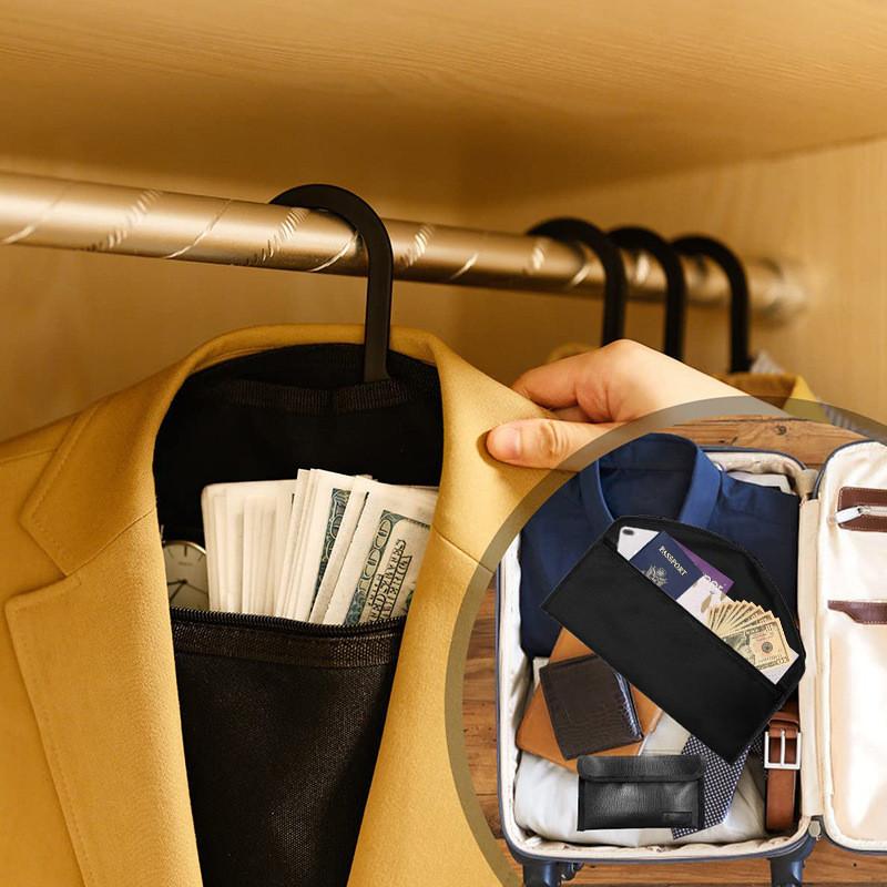 Travel Storage Bag With Hidden Pocket For Clothes And Valuables In Wardrobe Use