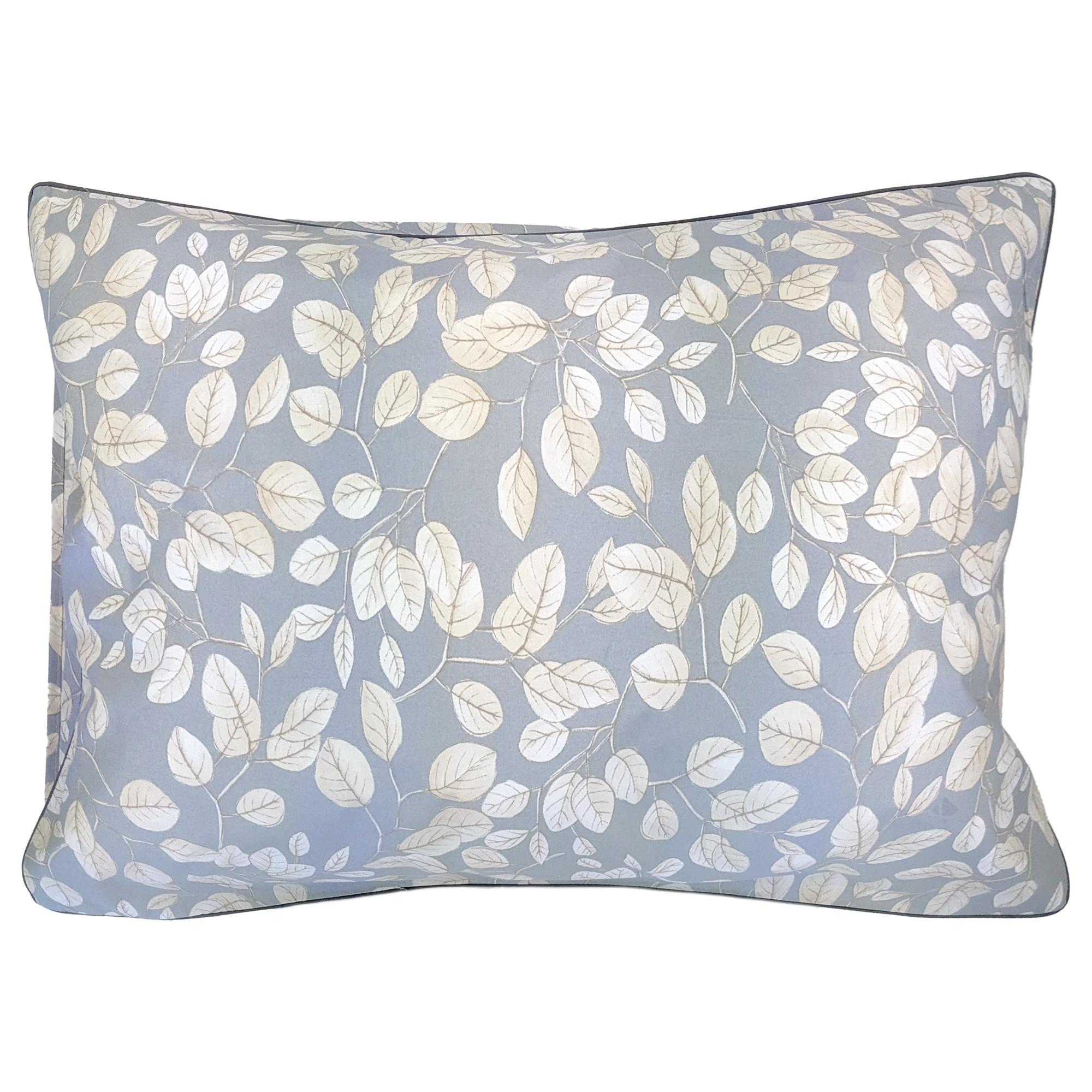 Taie d'oreiller percale de coton LISON GRIS