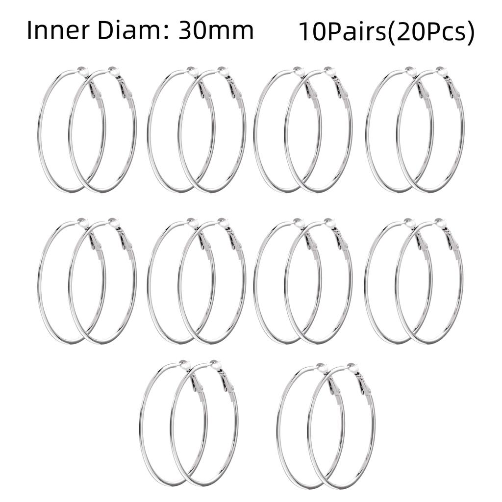 10 Pairs Minimalist Big Large Stainless Steel Round Woman's Piercing Hoop Earing for Female Jewelry Punk Accessories Trend NewIn