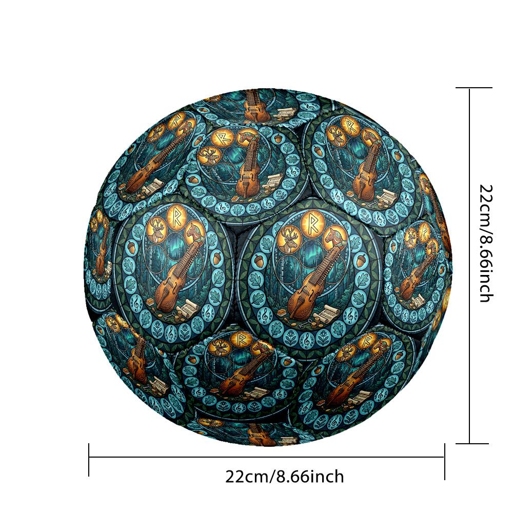 Forest Music Symbols Round Football Size 5 Adult Ball Suitable for Training Matches and Outdoor Team.