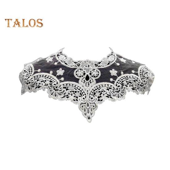 

Кружевной вышитый фальшивый воротник, ажурный прозрачный кружевной цветочный узор, фальшивый воротник, украшенный кружевом, аксессуар для одежды белый