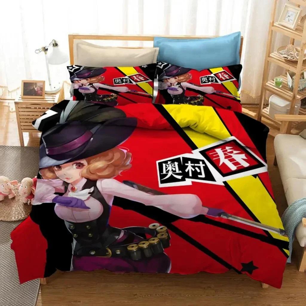 Anime Game Persona 5 Strikers Bedding Set Boys Girls Twin Queen Size Duvet Cover Pillowcase Bed Kids Adult Home Textile