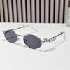 Stylish Sunglasses for Girls Boys Photo Props Travel Hip Hop Oval Frame Oval Frame Rhinestones Glasses Metal Eyewear
