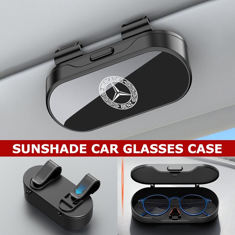 DUJF1 For Benz Car Visor Sunglasses Glasses Case Glasses Holder Clip Box Car Lenses Holder AMG VIANO GLB GLC W108 W124 W126 W169 W176