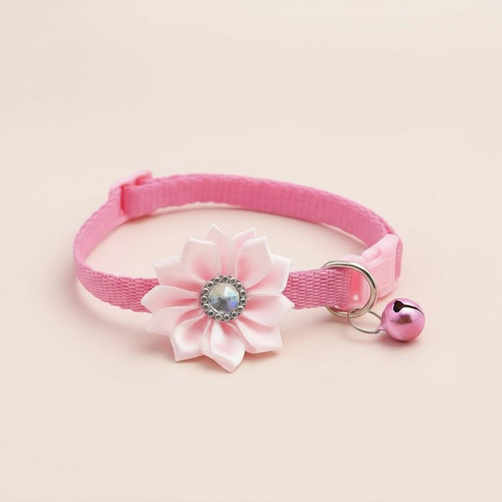 Adjustable Flower Bell Collar for Cats Dogs 7 Color Pet Accessories Cute Puppy Kitten Collars Supplies