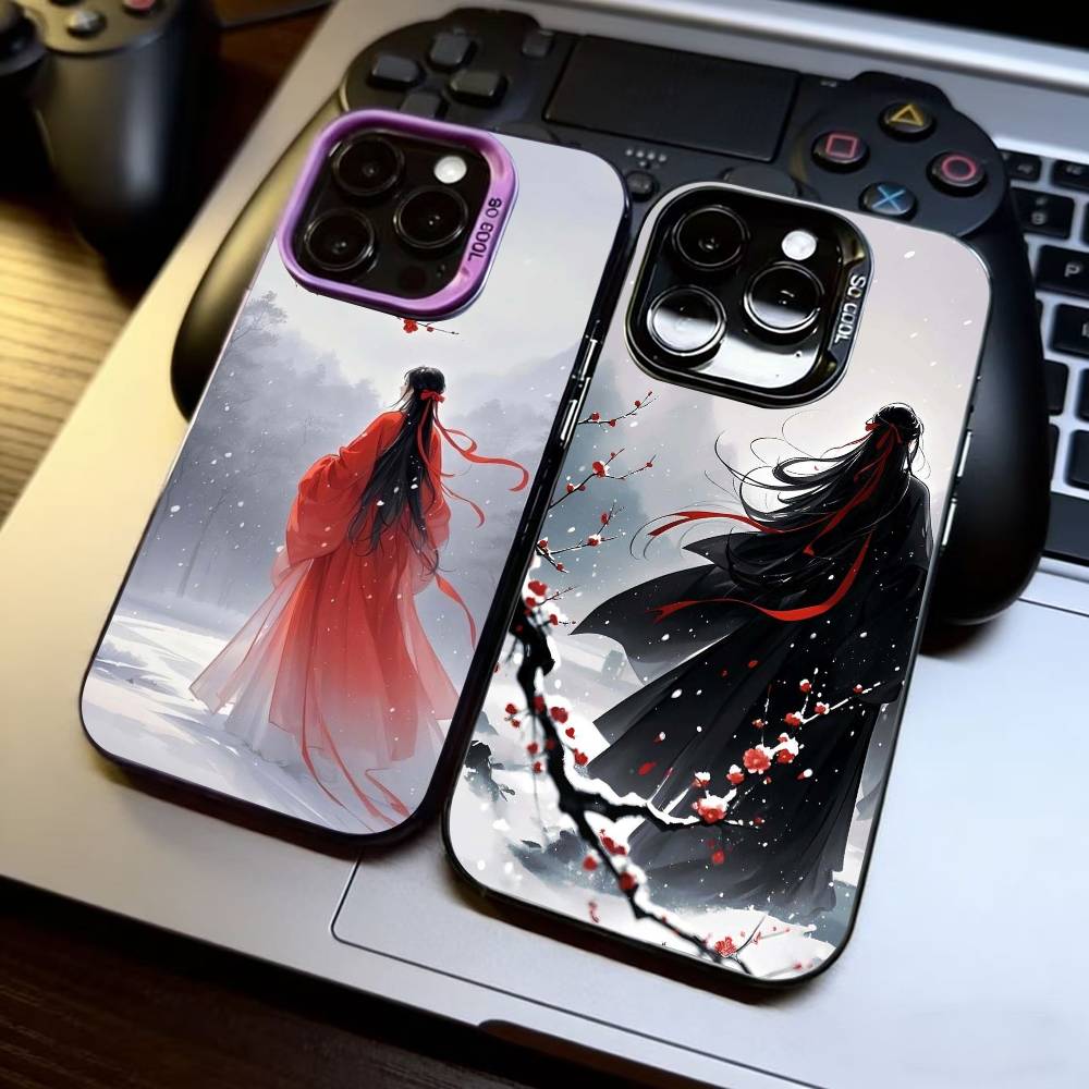Chinese Danmei Anime MO DAO ZU SHI Phone Case For iPhone 17,16,15,14,13,12,11 Plus,Pro Max,XS,Colored Silver Plated Inside Cover