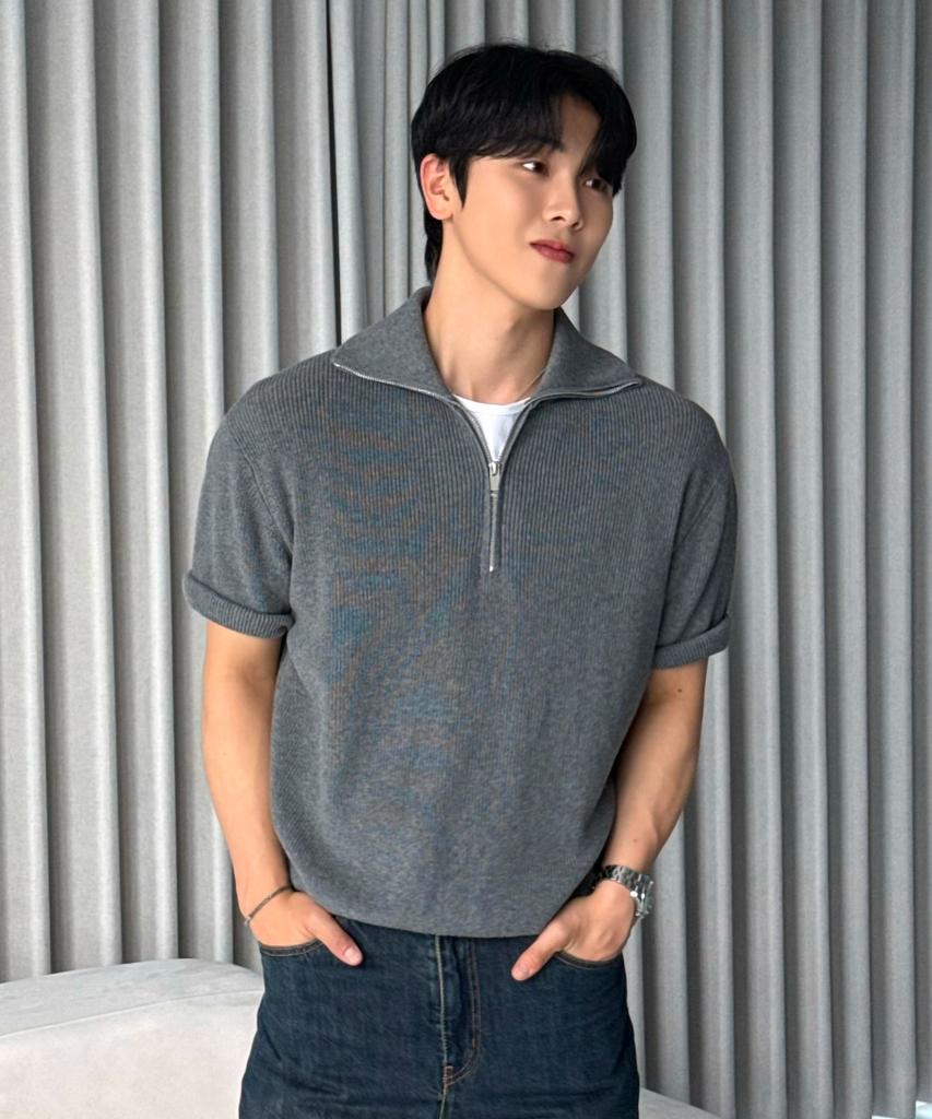 HYOJI 26 Ss Washable Cotton Half Zip-Up Crop Knit (8 Colors) (Type B)