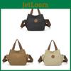 Vintage Canvas Shoulder Bag For Women With Zipper Pockets And Retro Style For Daily Use
