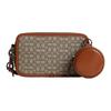 Charter 19 Logo Embossed Classic Monogram Zip Closure Jacquard Calfskin Shoulder Crossbody Bag Small Men Bags Brown Gray CM372-URC