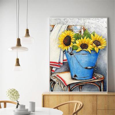 Diamantové vyšívání Slunečnice Diamantový obraz Plný kulatý Nový příchod kamínky Obrázky Home Decor