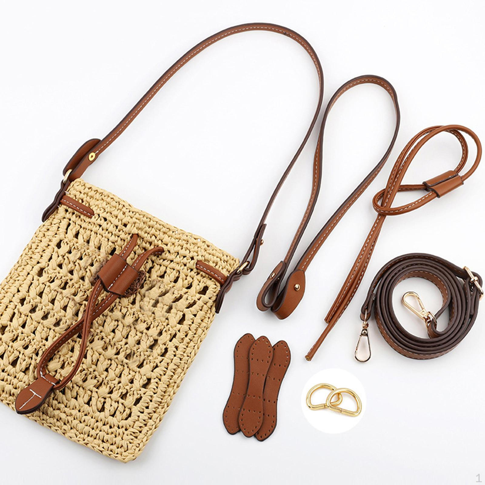 Набор для изготовления ручек для сумок D-образные кольца для ремонта коричневый