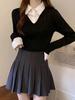 Women's Knitted Sweater Autumn Winter Shirt Collar Sweater Long Sleeved Top Fashion Clothing