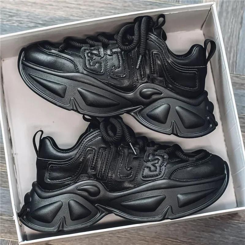 Fashion Men's Casual Sneakers Mixed Colors Autumn Winter Fashion Running Shoes Retro Lace-up Outdoor Sport Comfortable Platform Shoes