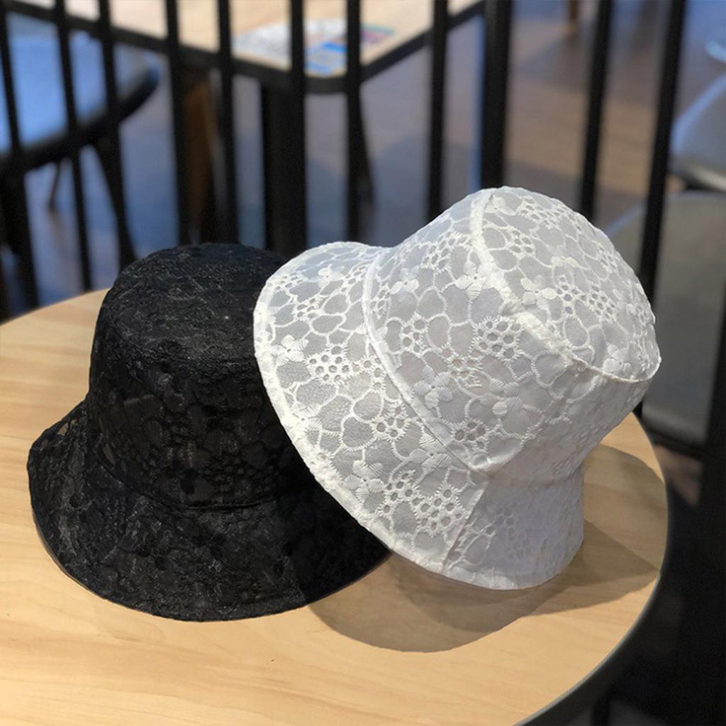 Outdoor Trendy Fisherman Hat Breathable Sun Protection Lace Sunshade Bucket Caps for Home Office Travel Hiking