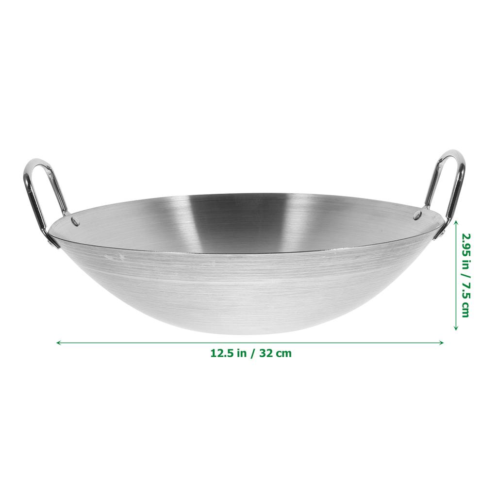 Stainless Steel Wok Frying Pan for Home Kitchen Cauldron Pot with Handle Multi-functional