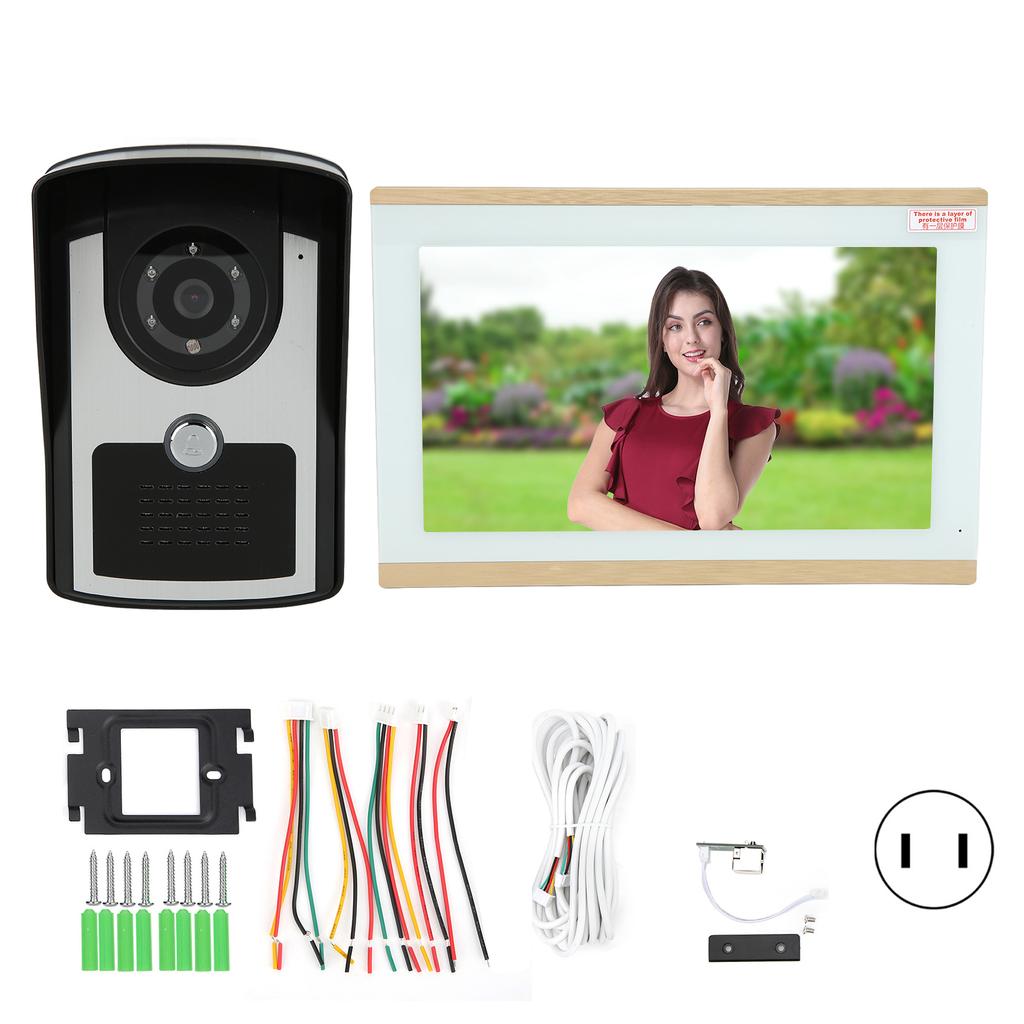 10in WIFI Wired Home Video Doorbell 1080P 2MP Manual Zoom IR Night Vision 2 Way Intercom System for