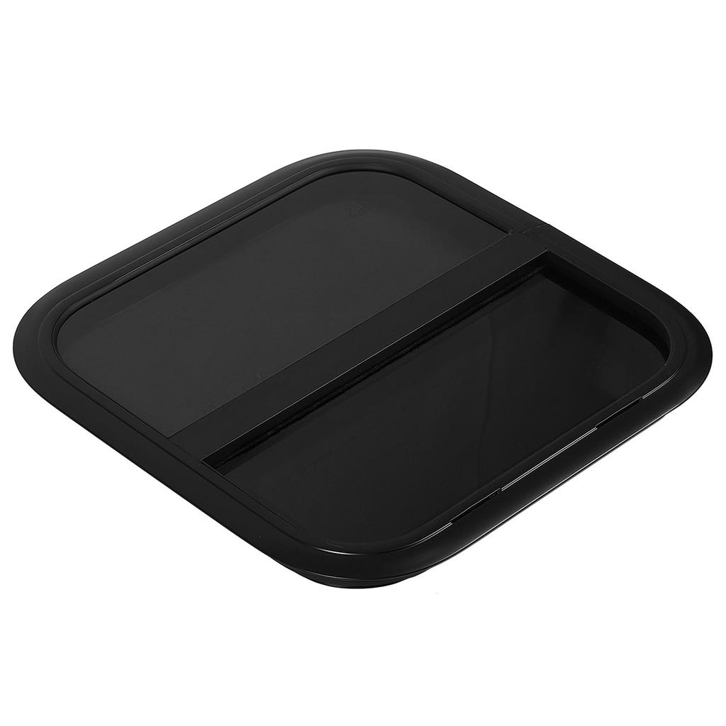 RV Sliding Window 500 X 500mm Black Aluminum Alloy Trailer Heat Resistant Vertical Glass With Movable Insect Resistant